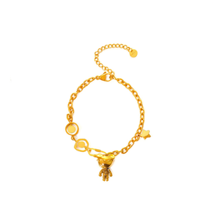 Pulsera de Cadena de Moda, Acero Inoxidable 316L, Baño de Oro PVD, Resistente, Diseño Sostenible con Estrella Mickey - Product Image 2