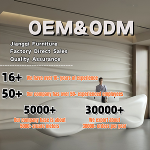 Mostrador de Recepción Comercial de Madera Maciza con Diseño Moderno y Forma Curva para Oficina, Hotel o Apartamento - Product Image 6