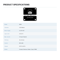 Module de commande de moteur DC double 1,5A avec contrôle de vitesse PWM, marche avant/arrière et freinage pour voiture robot Arduino