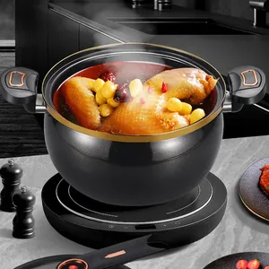 سعة كبيرة وعاء من الحديد الزهر غير لاصق دقيق طلاء حساء طبي بالغاز منخفض جديد - Product Image 2