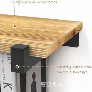 Estantería flotante de madera de 2 niveles, montaje en pared que ahorra espacio, para sala de estar, estudio, dormitorio, almacenamiento, organización de libros y revistas - Product Image 3