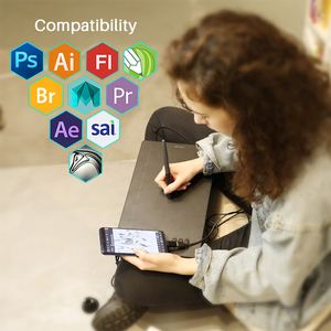HUION — outil académique du nail Art, tablette graphique INSPIROY <span class=keywords><strong>HS610</strong></span>, avec stylet, 8192 niveaux de sensibilité à la pression - Product Image 6