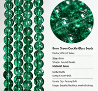Perles en verre facettées multicolores irisées craquelées de 8 mm pour la fabrication de bijoux, bracelets, colliers, artisanat DIY