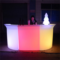 Comptoir de Bar Mini, Meuble de Bar LED Mobile à Changement de Couleur Télécommandé pour Fête, Événement et Décoration de Mariage