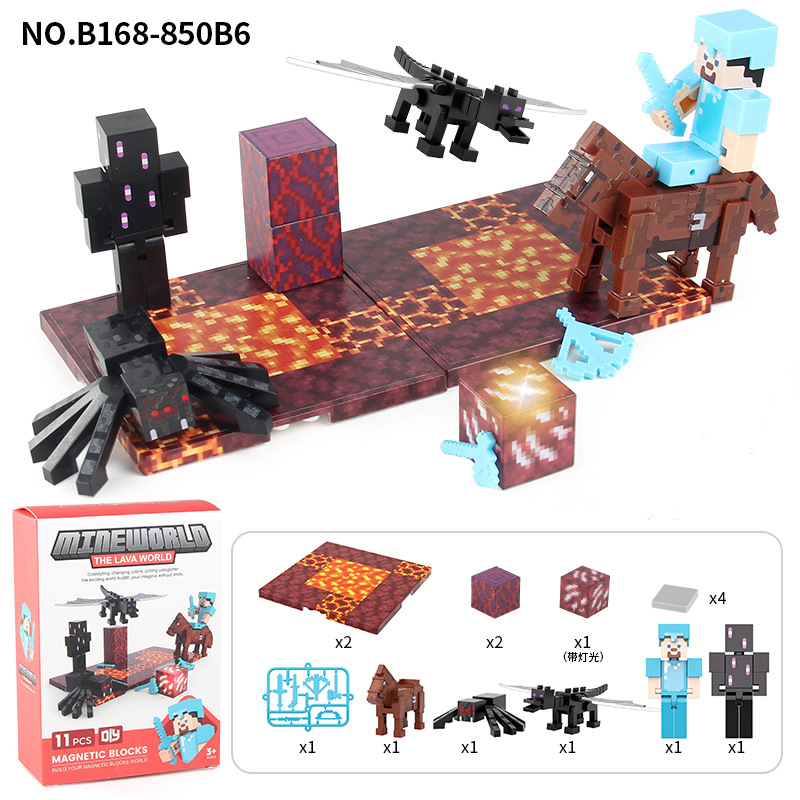 Batalla Enderman 11 piezas - 3 animales + 2 minifiguras - 115g