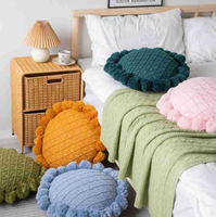 Ensemble de coussins brodés au design créatif en forme de tournesol en matériau PP pour la décoration de la maison, cadeau