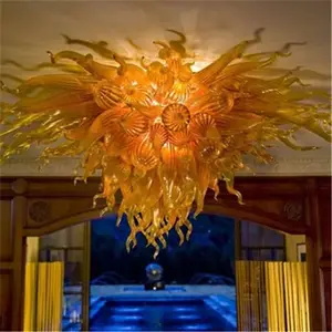 Unique Design Bedroom 100% Handmade Blown Glass Chandelier Modern LED Ceiling Light