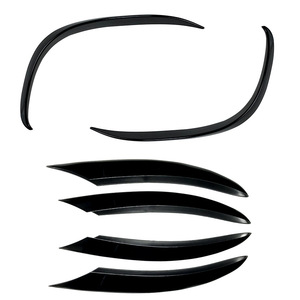 Mercedes-Benz C-Class Front Wind Vane Fog Light Grille Trim Piano Black ABS Adhesive Fitment W205 2019 Models - Product Image 1