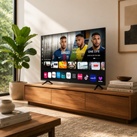 Téléviseur intelligent 4K de 75 pouces avec commande vocale, système Android, télécommande personnalisable et prise en charge des langues, télévision LED