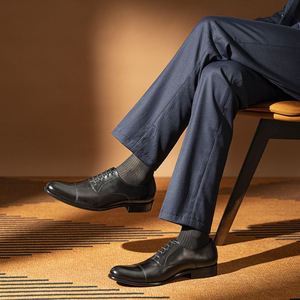 Chaussures habillées en cuir pointues pour hommes, nouvelle collection, haute qualité, faites à la main, à lacets, respirantes, A.N.M.bullock - Product Image 2