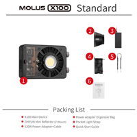 ZHIYUN MOLUS X100 COB lumière vidéo photographie éclairage lumière de remplissage pour Photos Studio vidéo Youtube/prise de vue en plein air