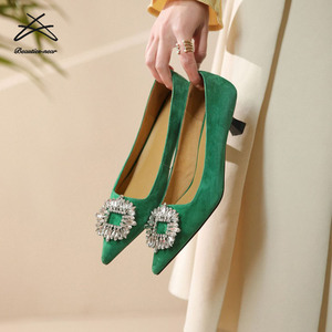 New Spring Autumn Female <strong>Low</strong> <strong>Heels</strong> Women Business Official Shallow Slip on <strong>Stilettos</strong> Outside Office Ladies Dress Pumps Shoes - Product Image 2