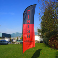 Drapeau de plage imprimé double face de type P, résistant au vent, en polyester, bannière extérieure en forme de plume, logo personnalisé pour la promotion publicitaire