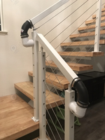 Prima Cable Railing Corbeille à main en câble pour escaliers, avec poteau en acier inoxydable, design de balustrade extérieure