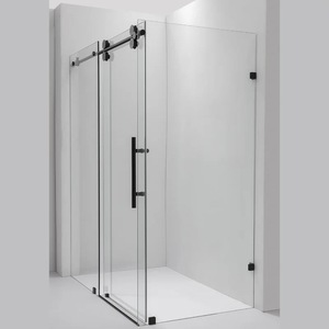 Çerçevesiz mat siyah dikdörtgen duş kabini - Product Image 2