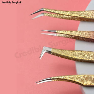 ชุดแหนบถอนขนตาสแตนเลสสีม่วงสีทองแบบมืออาชีพปลายแหลมสำหรับการต่อขนตาเพิ่มวอลลุ่ม - Product Image 5