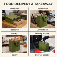 Sac isotherme personnalisé en non-tissé écologique avec logo, doublure en feuille d'aluminium pour la livraison de nourriture en supermarché, sac thermique pour plats à emporter
