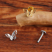 New Cross-Border E-commerce F136 Internal Thread Flat Bottom Rod Butterfly Star Lips Stud Earrings Ear Cartilage Studs