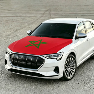 Telo Copriauto Personalizzato in Tessuto Elastico con Bandiera del <span class=keywords><strong>Marocco</strong></span>, Coprimotore Auto, Copertura Cofano Auto con Bandiera Nazionale - Product Image 1