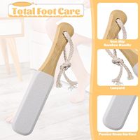 Lime à pieds en bois avec logo personnalisé, pédicure, soin des pieds, meilleur soin des pieds, éliminateur de callosités, pédicure avec manche en bois
