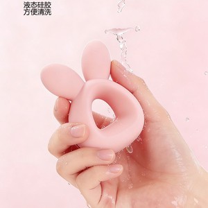 Vibrador de Silicona Líquida con Orejas de Conejo, Color Rosa, Recargable por USB, Silencioso, Juguete de Estimulación para Adultos - Product Image 1