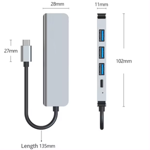 Usine 5 en 1 <span class=keywords><strong>USB</strong></span> Type <span class=keywords><strong>C</strong></span> Hub Splitter Adaptateur avec 4K <span class=keywords><strong>HDMI</strong></span> Connecteur Multiport station d'accueil USB3.0 PD Pour PC Ordinateur - Product Image 3