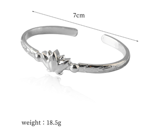 Usine en gros Anime argent <span class=keywords><strong>Bracelet</strong></span> dessin animé personnalisé <span class=keywords><strong>Lotus</strong></span> ouverture Bracelets femmes Unique <span class=keywords><strong>Bracelet</strong></span> décoratif - Product Image 5