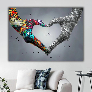 Stampa su Tela dell'Opera d'<span class=keywords><strong>Arte</strong></span> 'Heart Hands' <span class=keywords><strong>di</strong></span> <span class=keywords><strong>Banksy</strong></span>, Poster per Decorazione Murale dell'Ufficio, <span class=keywords><strong>Arte</strong></span> Pop Street su Tela - Product Image 1