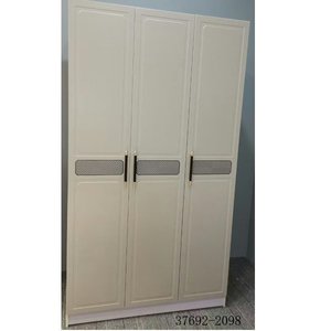 Modern Minimalist Wardrobe <b>Cabinet</b> with Drawers Flat Panel Hinged Doors MDF Material Freestanding <b>Bedroom</b> Furniture 37692-2402 - Product Image 5