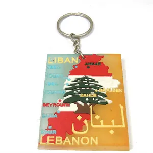 Special Lebanon Map promotion key chain/soft pvc key chain for souvenir key chain MYD-CH1038
