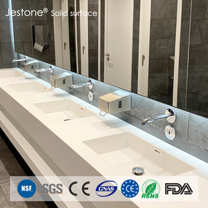 Lavabos pour enfants en surface solide acrylique <span class=keywords><strong>grand</strong></span> <span class=keywords><strong>format</strong></span>, design écologique, installation murale, capacité de 12 L pour les espaces publics - Product Image 2