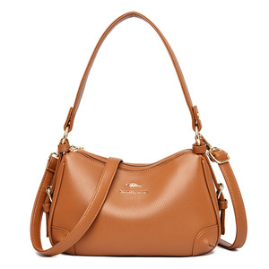 Bolso de Mensajero de Moda para Mujer, Estilo Retro, de un Solo Hombro, de Cuero PU Suave, Color Sólido, Bolso de Mano a Cuadros, Gran Capacidad - Product Image 1
