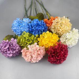 Hydrangea Artificial <b>Flower</b> Bouquet Silk High Simulation Wedding Decoration <b>Single</b> Branch YG 01 - Product Image 1