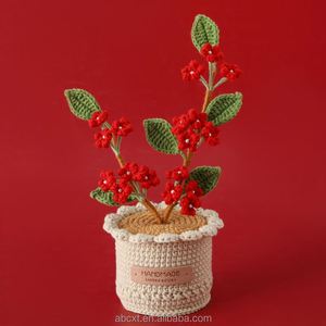 Decoración para el Hogar y el Automóvil, Maceta de Flores de Gypsophila Tejida a Mano - Product Image 2