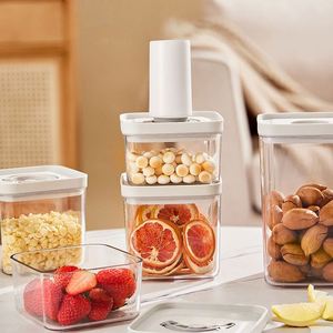 Vacuum Sealed Plastic Food <b>Storage</b> Containers with Pump Airtight Keeps Food Fresh Prevents Bacteria for Grains Rectangle Shape - Product Image 2