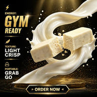 Barre protéinée pré-entraînement avec huile MCT et cacao, collation énergétique au whey, saveur personnalisée OEM, 25g x 7 barres
