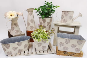 中国批发现代规则图案有定制压花锌花盆 - Product Image 6