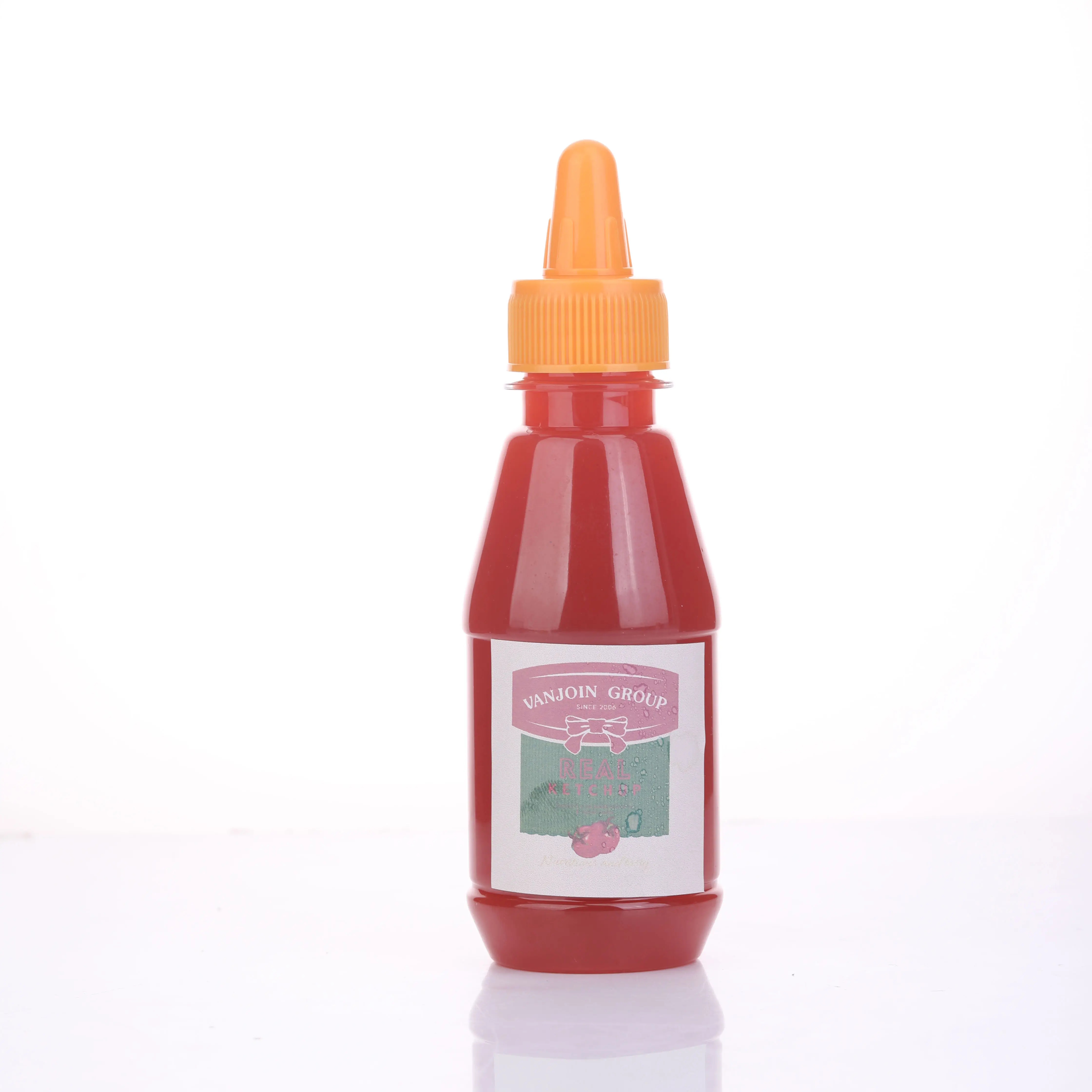 Bottiglia da spremere per ketchup trasparente in plastica per animali domestici da 5 once con tappo a punta attorcigliato da 8 once 150ml di bottiglia per spremere la salsa di plastica senza Bpa