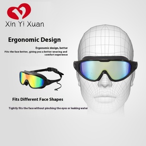 Gafas de Natación para Adultos, Lentes de PC, Silicona Antivaho, Tapones para los Oídos Integrados, Impermeables, Marco Grande, Gafas de Natación Electrochapadas - Product Image 6