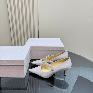 Zapatos de Tacón Alto Jimmy para Mujer, de Alta Calidad, con Parte Superior de Seda Brillante, Decoración de Cristales y Diamantes, Tecnología de Costura de Precisión - Product Image 1
