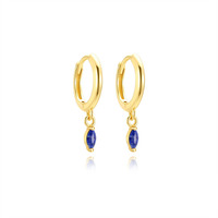 Orecchini a Cerchio a Goccia in Argento Sterling S925 Placcato Oro 18k con Zirconia Incastonata, Gioielli Raffinati Anallergici per Donne
