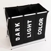 Sac à linge en tissu Oxford 2026, imperméable et pliable, avec 3 compartiments, panier à linge, sac de rangement domestique, vente chaude