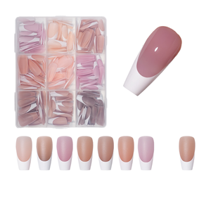 <span class=keywords><strong>Uñas</strong></span> artificiales acrílicas <span class=keywords><strong>de</strong></span> PMMA duraderas, diseño desnudo blanco degradado Simple, fácil aplicación, puntas cuadradas <span class=keywords><strong>cortas</strong></span>, <span class=keywords><strong>uñas</strong></span> a presión - Product Image 2
