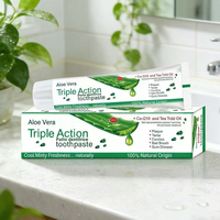 Dentifrice blanchissant OEM 100g à l'aloe vera pour dents sensibles, élimination des taches, anti-caries, antibactérien, soins dentaires à domicile
