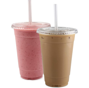 Vasos de Café Desechables Personalizados, Ecológicos, de Plástico Duro, con Tapas, 12oz/16oz/20oz/24oz/32oz, para Té Boba, Grado Alimenticio, Transparentes, Bajo MOQ - Product Image 2