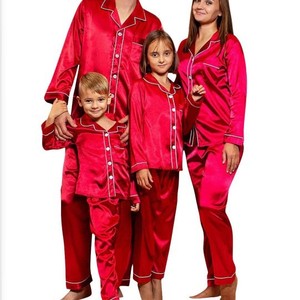2025 <strong>Christmas</strong> Family Matching Satin Pajamas Set Comfortable Smooth Satin Button-Personalized Baby Kids <strong>Pyjamas</strong> for <strong>Couples</strong> Home - Product Image 3