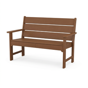 Banc d'extérieur en teck massif 2 places, classique, à lattes horizontales, pour patio, chaise de jardin - Product Image 1