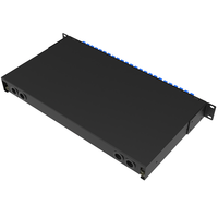 1U 2U 7U dan 4U ODF, baki Splice untuk FTTH 12 24 48 72 144 288 Core Port Fiber Optic Patch Panel dalam satu rak