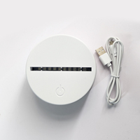 Base de lampe LED 3D en gros avec télécommande et contrôle tactile, fonctionne avec 3 piles AA