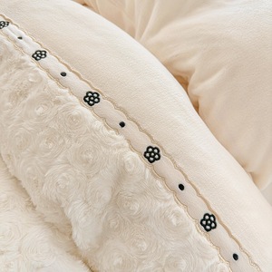 Housse de couette brodée en textile de maison en molleton de <span class=keywords><strong>lapin</strong></span> <span class=keywords><strong>blanc</strong></span> ensemble de literie king size - Product Image 5